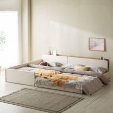 Dbay LED Storage Low-rise Family Bed SS+Q Independent Mat > Furniture/DIY