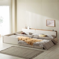 Dbay LED Storage Low-rise Family Bed SS+Q Independent Mat > Furniture/DIY