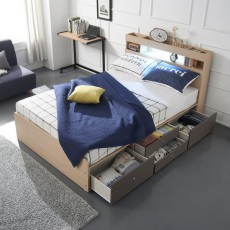 Seam LED storage head double bed set (independent pocket/40T topper mat) > Furniture/DIY