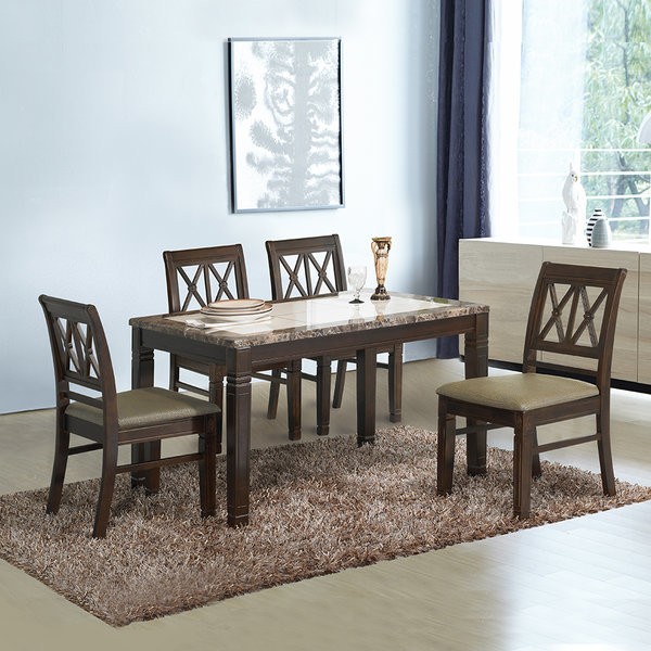 Janice 4 Person Marble Table Set Chair Type > Furniture/DIY