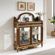 Wooden Console Antique Gold Glass Cabinet Retro Millium Glass > Furniture/DIY