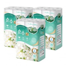 Hello Pure 3 Layer Natural Pulp Toilet Paper 30m 30 Rolls 3 Pack Special Sale > Household Goods