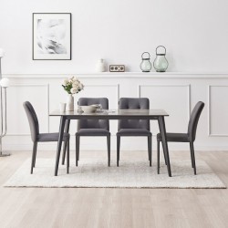 East and West Household Empty Meister Easy Care Ceramic Table Set for 4 People 6 People (With Chair)
