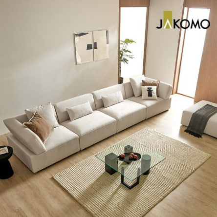 Diori Module 6 Person Zenweave Fabric Sofa+Stool