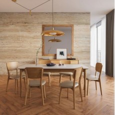 Casamia Carne Ceramic Table 1800 + Leather Chair 6p Visit Installation