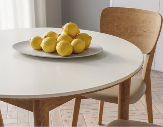 Casamia Carne Ceramic Round Table 1000 + Leather Chair 4p Visit Installation