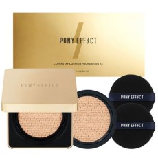 Pony Effect Cover Stay Cushion Foundation EX Original 15g + Refill 15g, 001 Logi Ivory, 1 Set