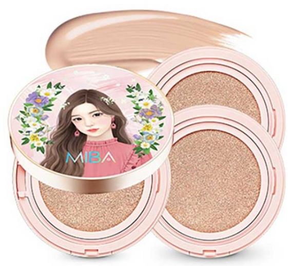Miba Wang Cushion Season 2 Large Capacity 25 g Original Product + 25 g Refill x 2p Set, No. 21 Bright Skin, 1 Set
