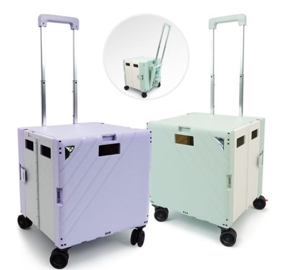 Lala Flexible Premier 360 Degrees 4 Wheels Foldable Cart, Lavender X Gray, 1 ea
