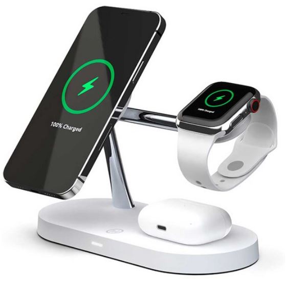 Manreb 3-in-1 + 1 Apple Watch iPhone Maxafe Wireless Charger Cradle