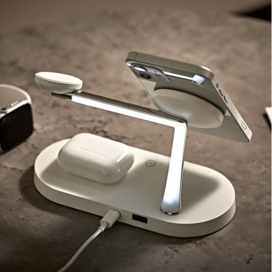 Manreb 3-in-1 + 1 Apple Watch iPhone Maxafe Wireless Charger Cradle