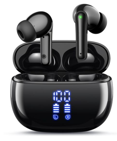 KONLI Noise Cancelling Kernel-Type Wireless Bluetooth Earphones Waterproof Black