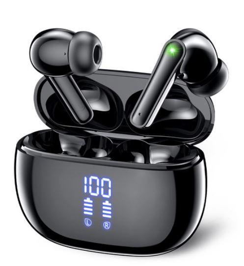 KONLI Noise Cancelling Kernel-Type Wireless Bluetooth Earphones Waterproof Black