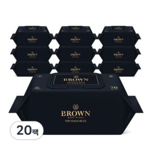 Brown VIP Gold Blue Baby Wet Tissue Cap Type 80 Sheets, 70 Sheets, 20 Packs