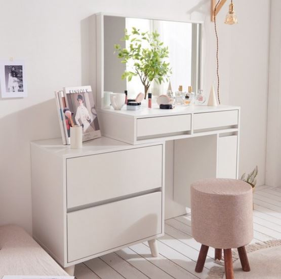 Full House Rachel Extension Storage Drawer Organizer Console Dresser Mirror Set
