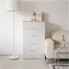 Komet 5-layer rattan wood top drawer wide 600