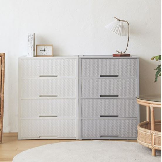 Comet 4 Tier Rattan Drawer Wide 600