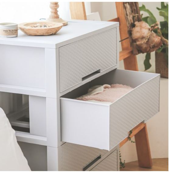 Comet 4 Tier Rattan Drawer Wide 600