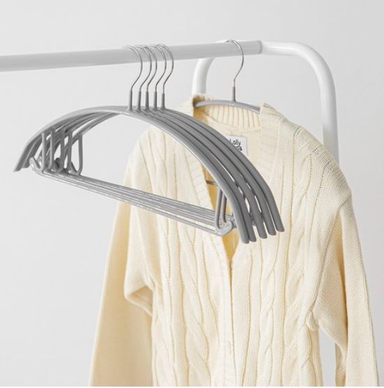 Comet Home Shoulder Anti-Horn Nonslip Hanger, Gray, 30 Pieces