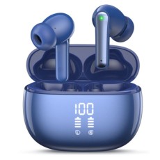 KONLI Noise Cancelling Kernel-Type Wireless Bluetooth Earphones Waterproof Blue